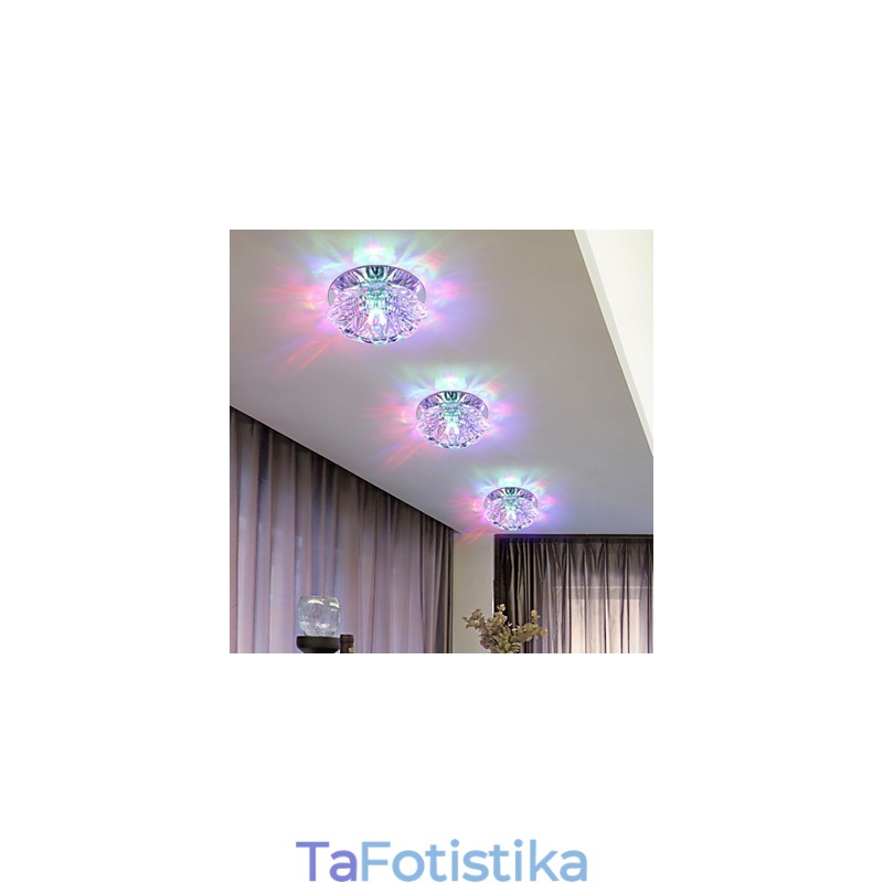 Κρυστάλλινο φωτιστικό οροφής Spotlight SMD 3W Creative Lamp Tube Light Πολύχρωμο έγχρωμο φως θόλου