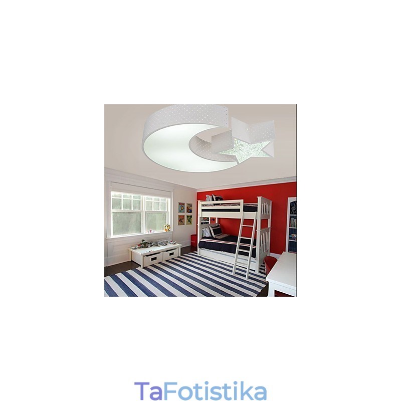 Flush Mount Modern Contracted Star and Moon Pattern Metal