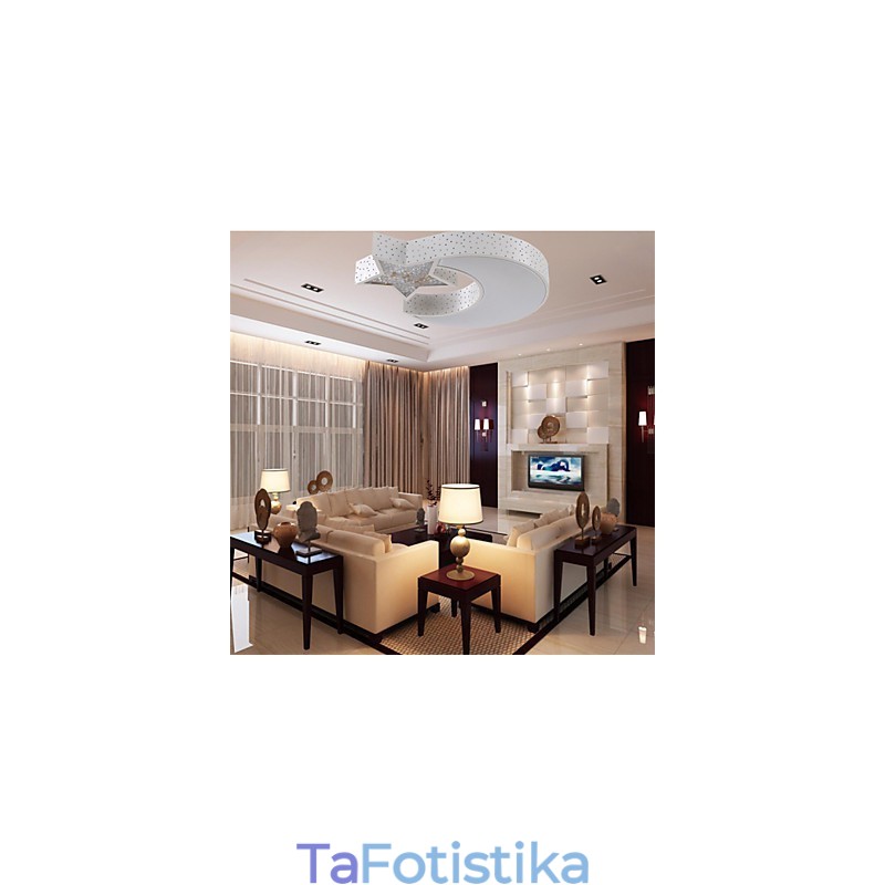 Flush Mount Modern Contracted Star and Moon Pattern Metal