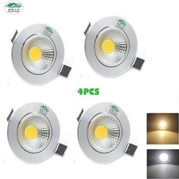 4 ΤΕΜ Zweihnder 3W 300Lm Φωτιστικό οροφής COB Downlight Ζεστό λευκό φως