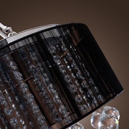 Μοντέρνο Crystal Flush Mount με 5 Lights Black Fabric Shade