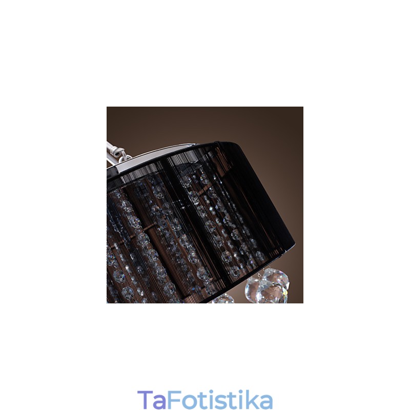 Μοντέρνο Crystal Flush Mount με 5 Lights Black Fabric Shade