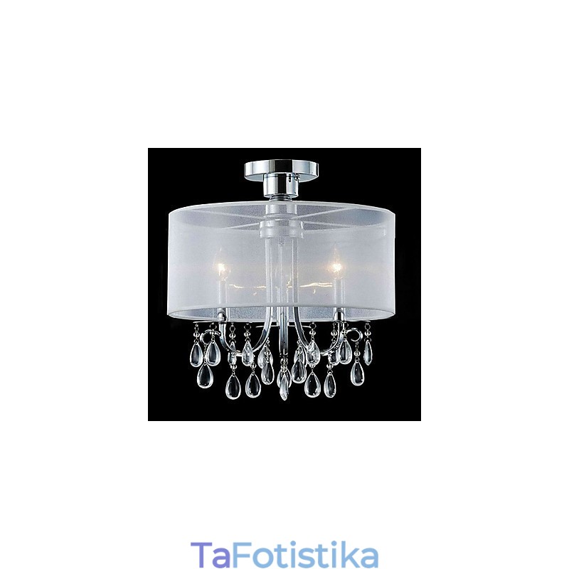 Κομψή βάση Crystal Flush με 3 φώτα σε υφασμάτινη απόχρωση