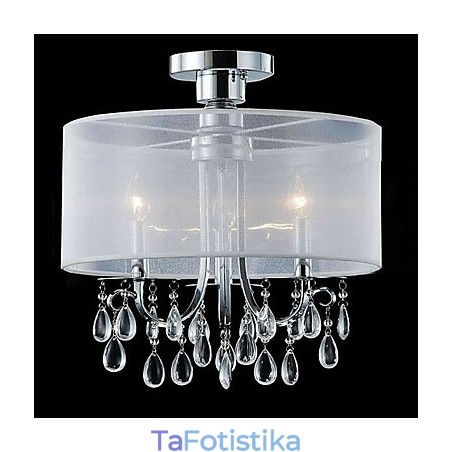 Κομψή βάση Crystal Flush με 3 φώτα σε υφασμάτινη απόχρωση Κομψή βάση Crystal Flush με 3 φώτα σε υφασμάτινη απόχρωση