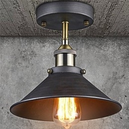 Vintage Mini Edison Φωτιστικό Οροφής 1 Light Metal Flush Mount