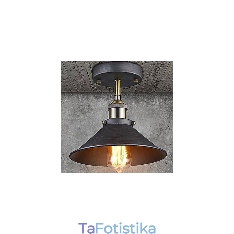 Vintage Mini Edison Φωτιστικό Οροφής 1 Light Metal Flush Mount