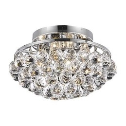 Μοντέρνα 4 Light Flush Mount φώτα με κρυστάλλινες σταγόνες στρογγυλά