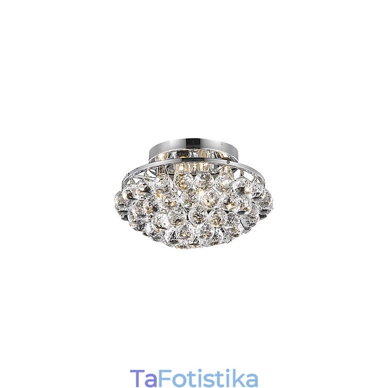 Μοντέρνα 4 Light Flush Mount φώτα με κρυστάλλινες σταγόνες στρογγυλά