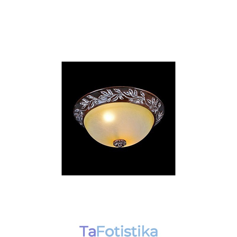 Flush Mount ανοιχτό λευκό κίτρινο γυαλί ασημί σκάλισμα European Classic