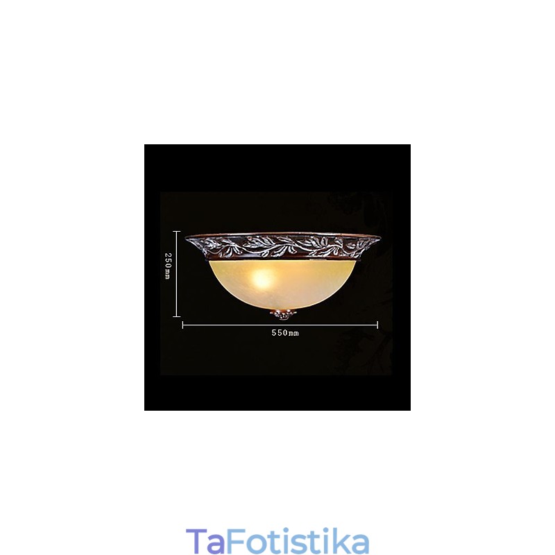 Flush Mount ανοιχτό λευκό κίτρινο γυαλί ασημί σκάλισμα European Classic
