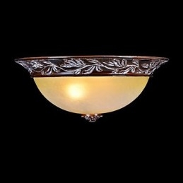 Flush Mount ανοιχτό λευκό κίτρινο γυαλί ασημί σκάλισμα European Classic