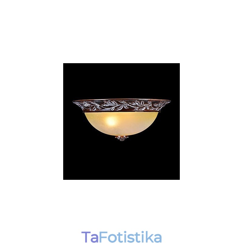 Flush Mount ανοιχτό λευκό κίτρινο γυαλί ασημί σκάλισμα European Classic