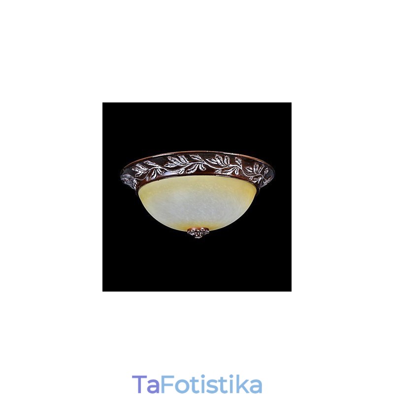 Flush Mount ανοιχτό λευκό κίτρινο γυαλί ασημί σκάλισμα European Classic