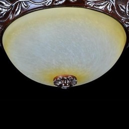Flush Mount ανοιχτό λευκό κίτρινο γυαλί ασημί σκάλισμα European Classic