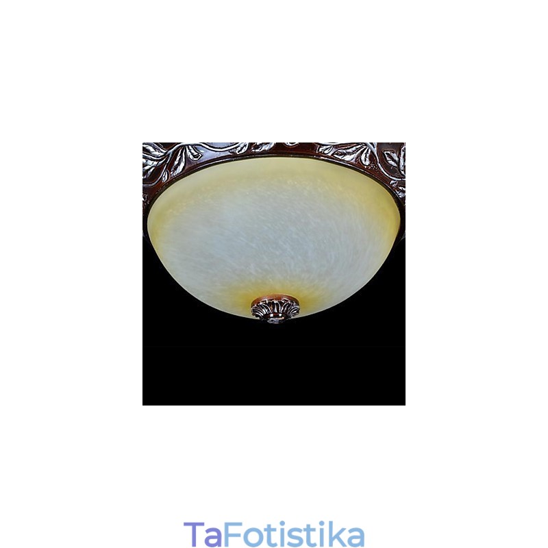 Flush Mount ανοιχτό λευκό κίτρινο γυαλί ασημί σκάλισμα European Classic