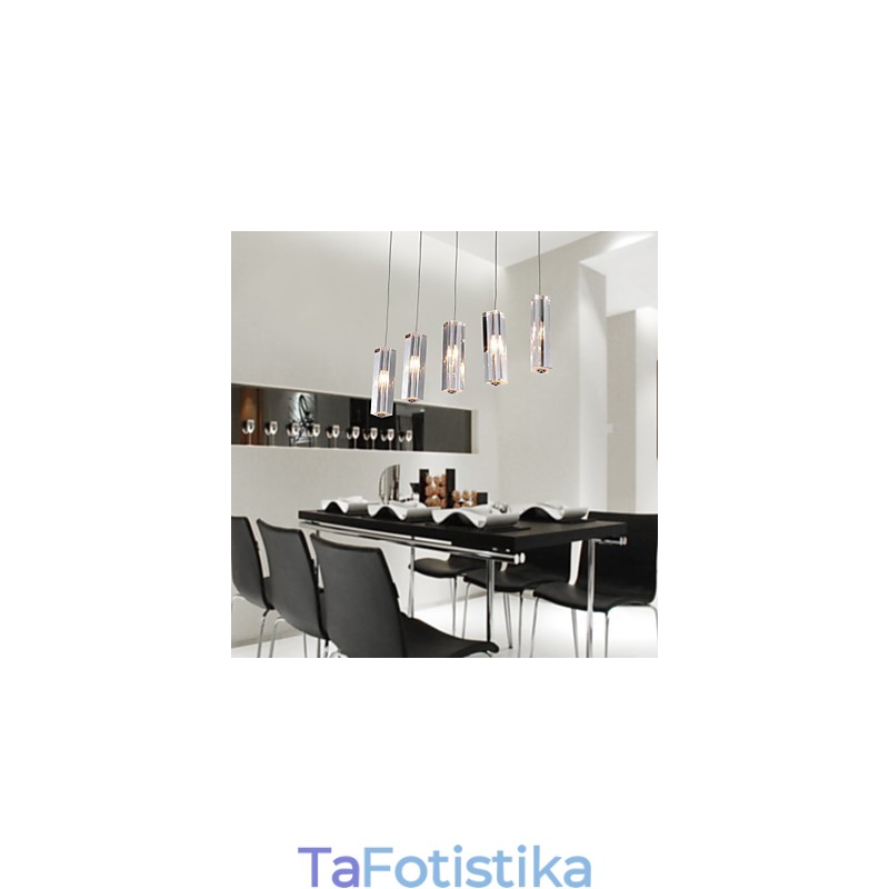 Μοντέρνο μοντέρνο κρεμαστό φως Island Crystal Chrome Metal Light