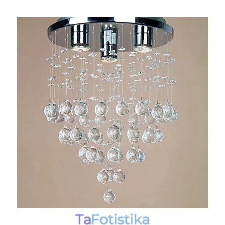 Φως 3 φωτός Crystal Flush Mount Φως 3 φωτός Crystal Flush Mount