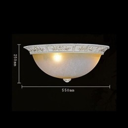 White Flush Mount Ανοιχτό κίτρινο λευκό γυαλί ρητίνης μοτίβο σκάλισμα European Classic