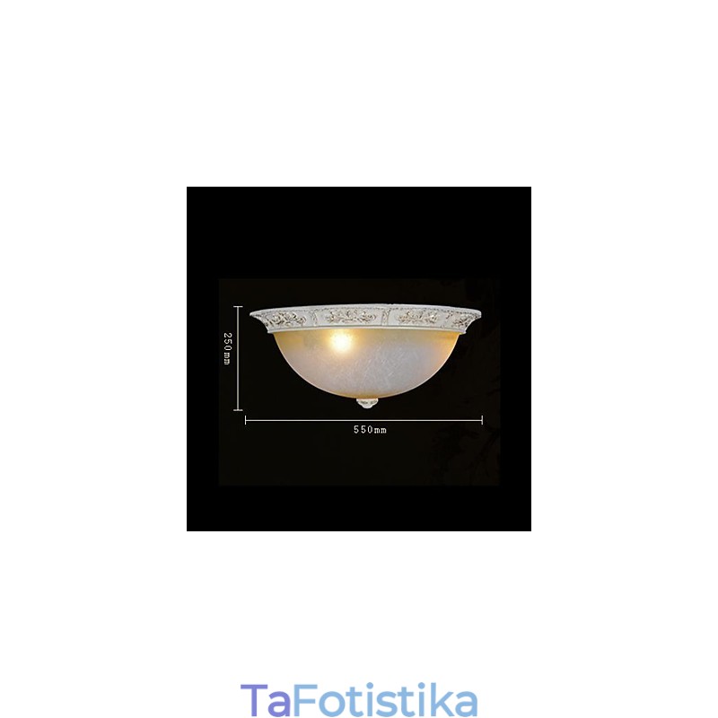 White Flush Mount Ανοιχτό κίτρινο λευκό γυαλί ρητίνης μοτίβο σκάλισμα European Classic