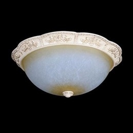 White Flush Mount Ανοιχτό κίτρινο λευκό γυαλί ρητίνης μοτίβο σκάλισμα European Classic