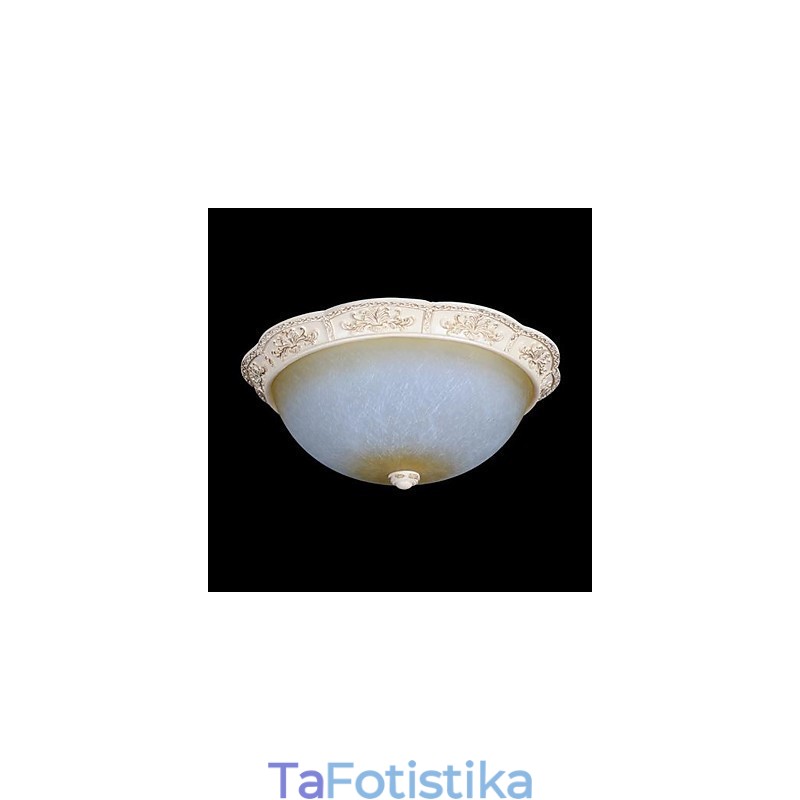 White Flush Mount Ανοιχτό κίτρινο λευκό γυαλί ρητίνης μοτίβο σκάλισμα European Classic