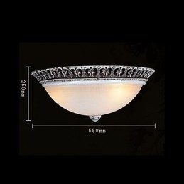 Σκούρο καφέ Flush Mount Ανοιχτό γυάλινο μοτίβο ρητίνης σκάλισμα European Classic