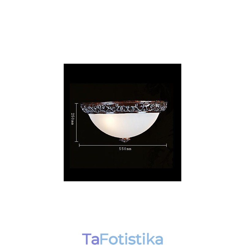 Flush Mount Light Glass Resin Silver Carving European Classic