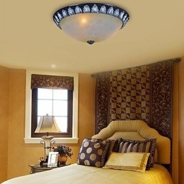 Flush Mount Light μοτίβο γυαλί ρητίνης ασημί σκάλισμα European Classic