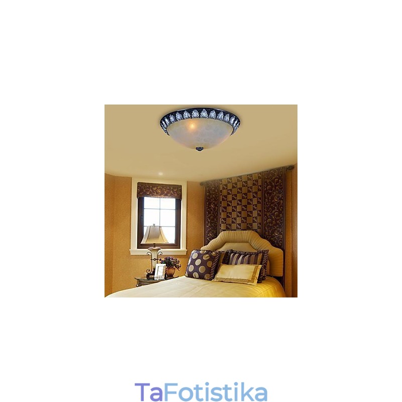 Flush Mount Light μοτίβο γυαλί ρητίνης ασημί σκάλισμα European Classic