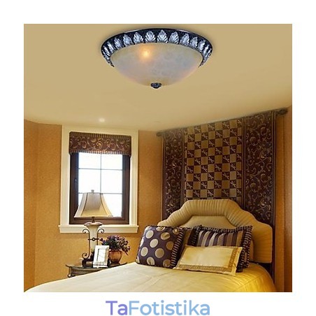 Flush Mount Light μοτίβο γυαλί ρητίνης ασημί σκάλισμα European Classic Flush Mount Light μοτίβο γυαλί ρητίνης ασημί σκάλισμα European Classic