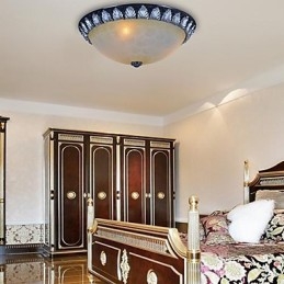 Flush Mount Light μοτίβο γυαλί ρητίνης ασημί σκάλισμα European Classic