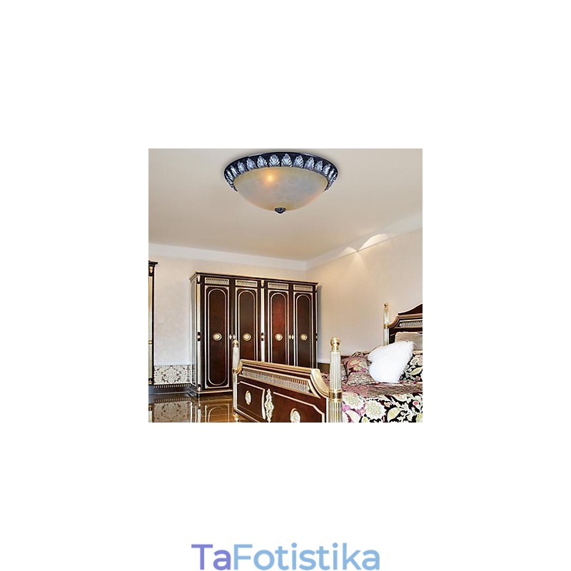 Flush Mount Light μοτίβο γυαλί ρητίνης ασημί σκάλισμα European Classic