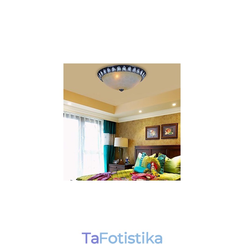 Flush Mount Light μοτίβο γυαλί ρητίνης ασημί σκάλισμα European Classic