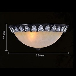 Flush Mount Light μοτίβο γυαλί ρητίνης ασημί σκάλισμα European Classic