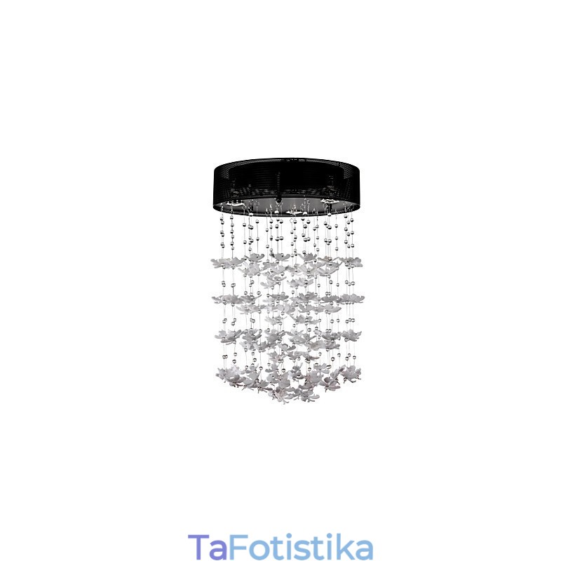 Μοντέρνα ημι-χωνευτή βάση με 3 Lights Butterfly Featured Shade