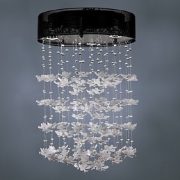 Μοντέρνα ημι-χωνευτή βάση με 3 Lights Butterfly Featured Shade