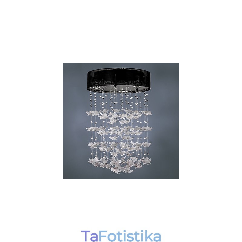 Μοντέρνα ημι-χωνευτή βάση με 3 Lights Butterfly Featured Shade