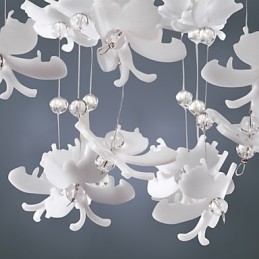 Μοντέρνα ημι-χωνευτή βάση με 3 Lights Butterfly Featured Shade