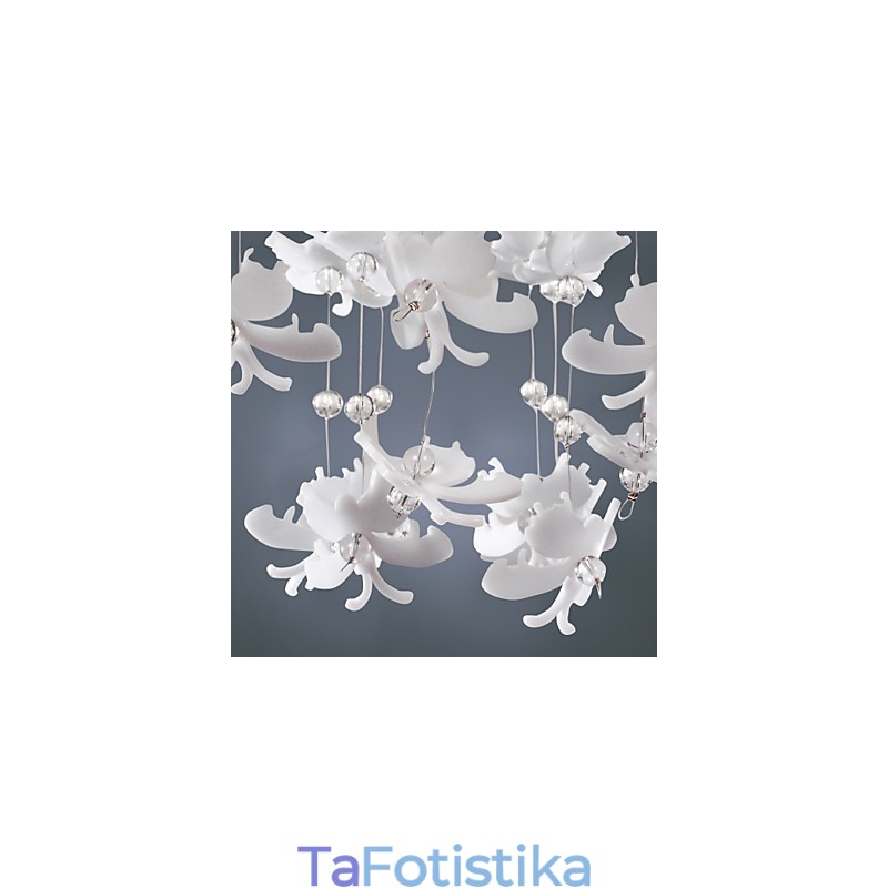 Μοντέρνα ημι-χωνευτή βάση με 3 Lights Butterfly Featured Shade