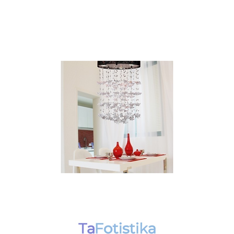 Μοντέρνα ημι-χωνευτή βάση με 3 Lights Butterfly Featured Shade