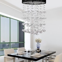 Μοντέρνα ημι-χωνευτή βάση με 3 Lights Butterfly Featured Shade