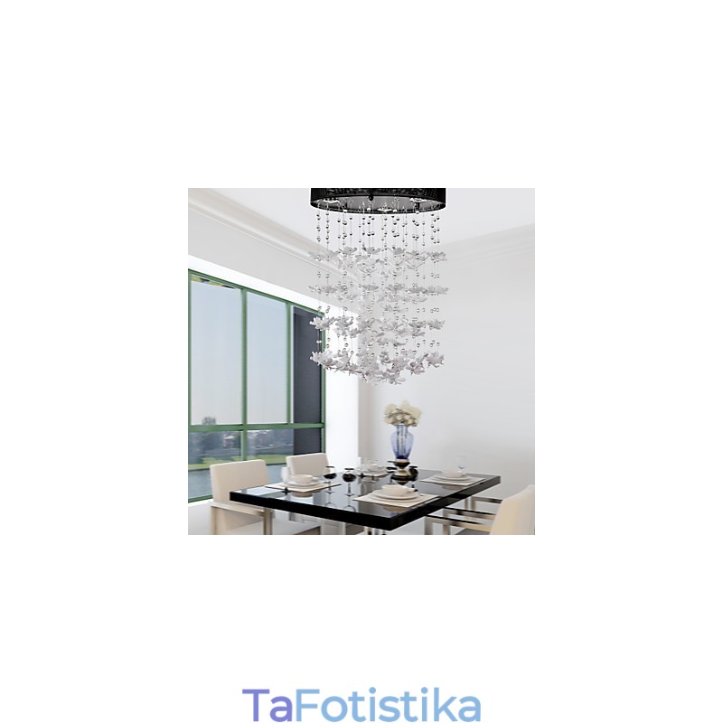 Μοντέρνα ημι-χωνευτή βάση με 3 Lights Butterfly Featured Shade