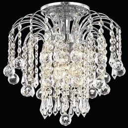 Μοντέρνα 4 Light Flush Mount φώτα με κρυστάλλινες χάντρες