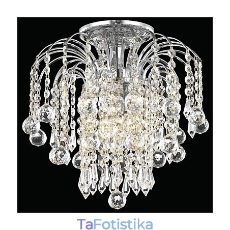 Μοντέρνα 4 Light Flush Mount φώτα με κρυστάλλινες χάντρες