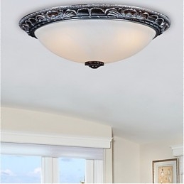Flush Mount Vintage Παραδοσιακή Κλασική Ρετρό Ρητίνη Μπολ