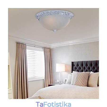 White Flush Mount Light Glass Resin Carving European Classic White Flush Mount Light Glass Resin Carving European Classic