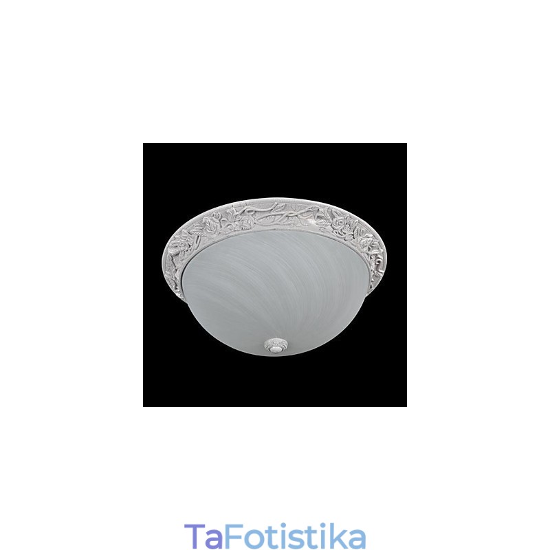 White Flush Mount Light Glass Resin Carving European Classic