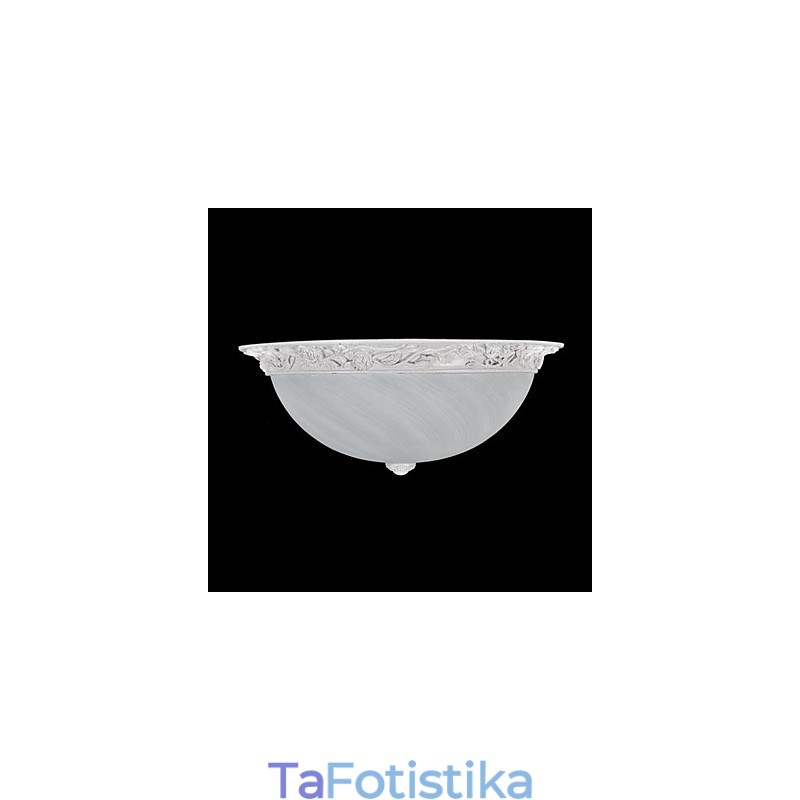White Flush Mount Light Glass Resin Carving European Classic