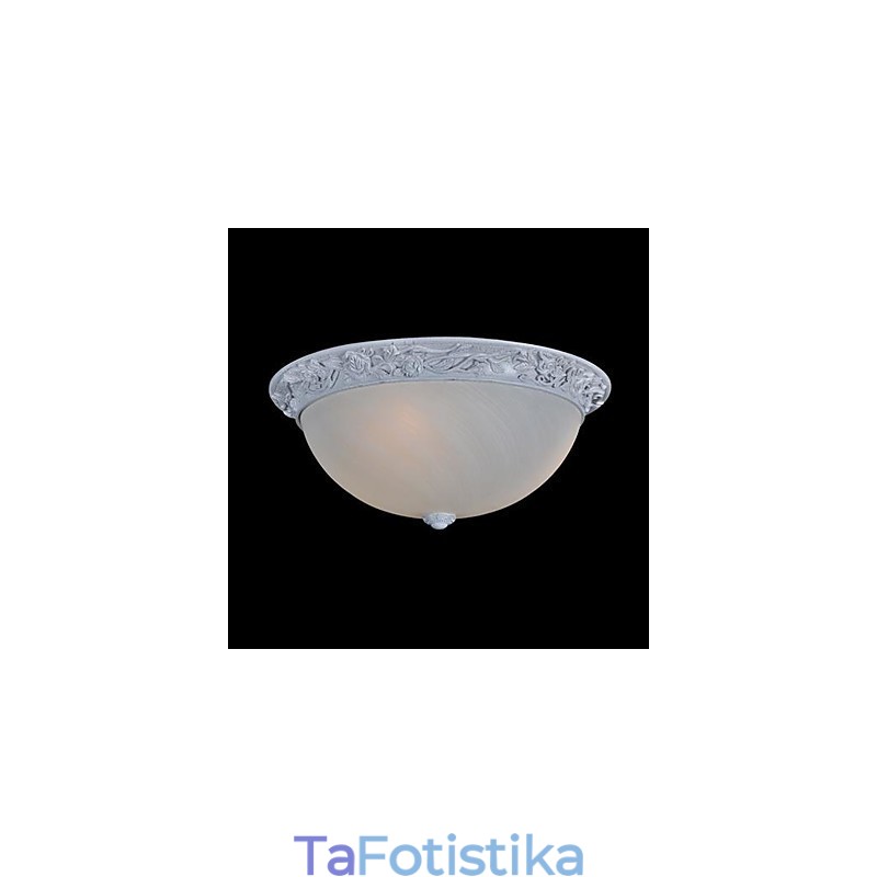 White Flush Mount Light Glass Resin Carving European Classic
