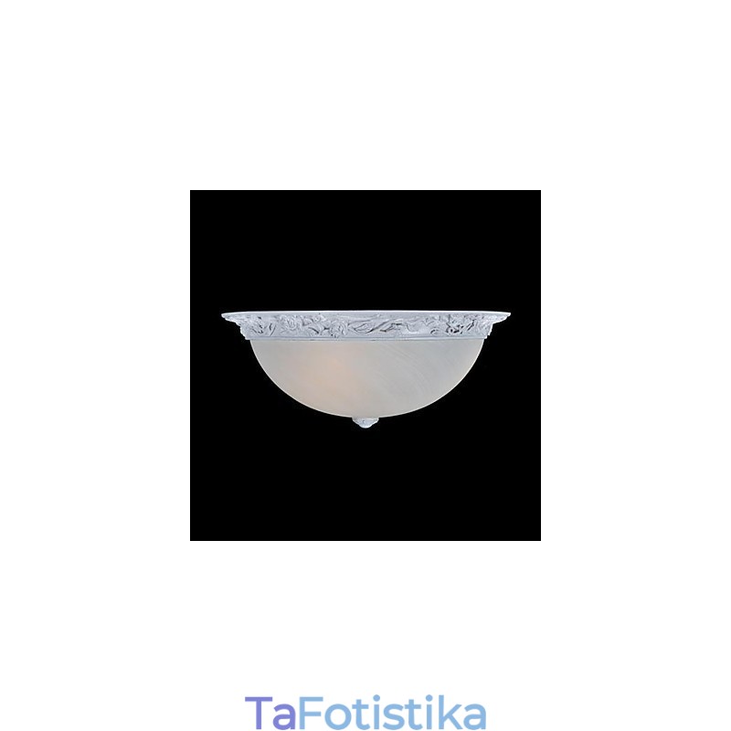 White Flush Mount Light Glass Resin Carving European Classic